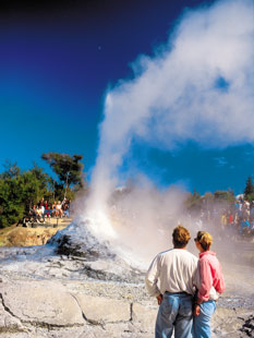 The spectaular Pohutu Geyser, part of the geothermal wonderland that is the famous Te Puia